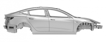 Компания Tesla рассекретила серийный кузов нового Tesla Model 3
